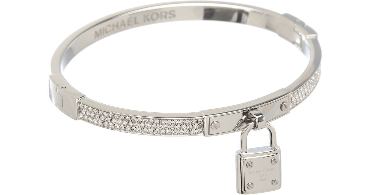 michael kors silver bracelet with padlock