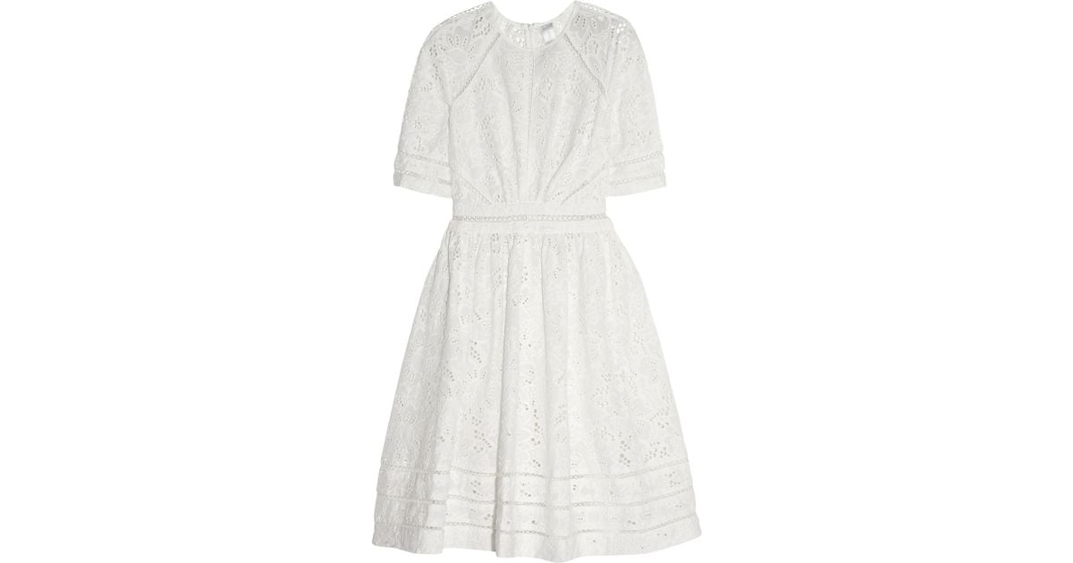 Zimmermann Roamer Broderie Anglaise Cotton Dress in White | Lyst Canada