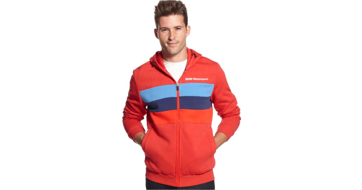 puma bmw motorsport full zip fleece hoodie