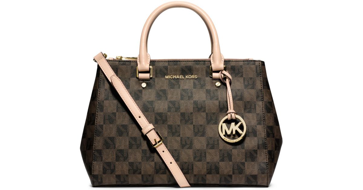 michael kors brown checkered purse