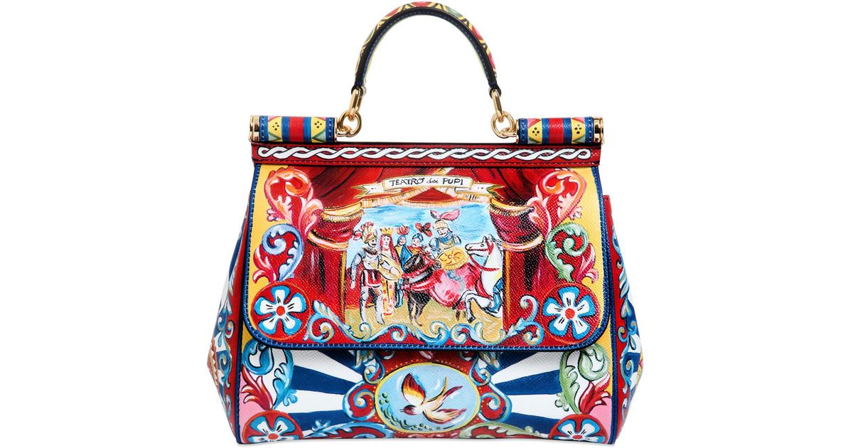 Dolce & Gabbana Leather Medium Sicily Puppet Print Dauphine Bag | Lyst