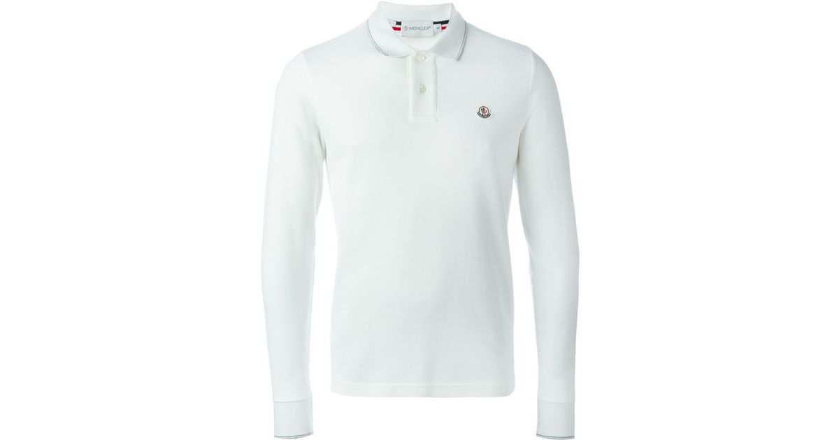 moncler white long sleeve polo