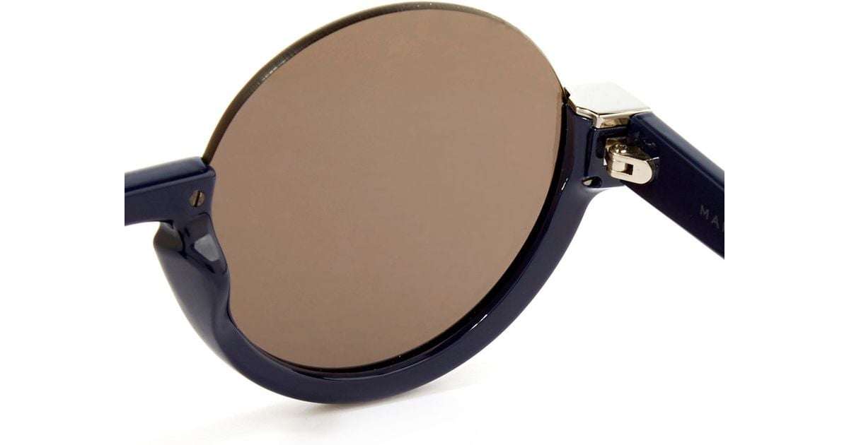 Marc by marc jacobs Blue Half Frame Sunglasses in Blue Lyst
