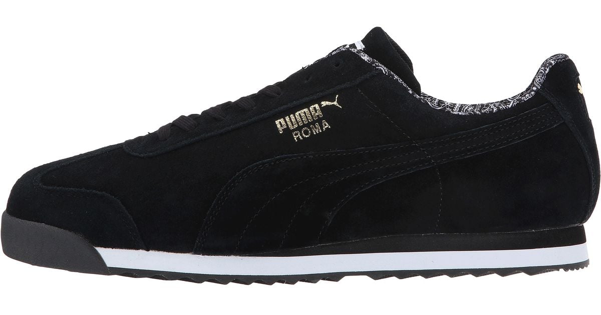 PUMA Roma Suede Paisley in Black for 