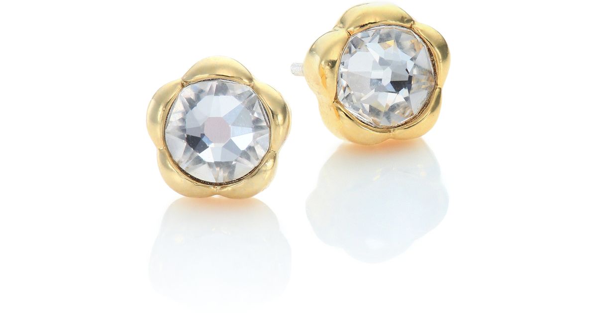 Lyst Marc Jacobs Sparkle Flower Stud Earrings In Metallic
