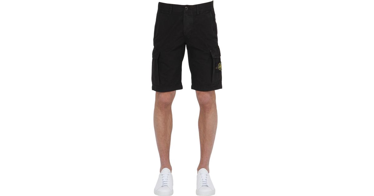 Brushed Cotton Canvas Cargo Shorts 