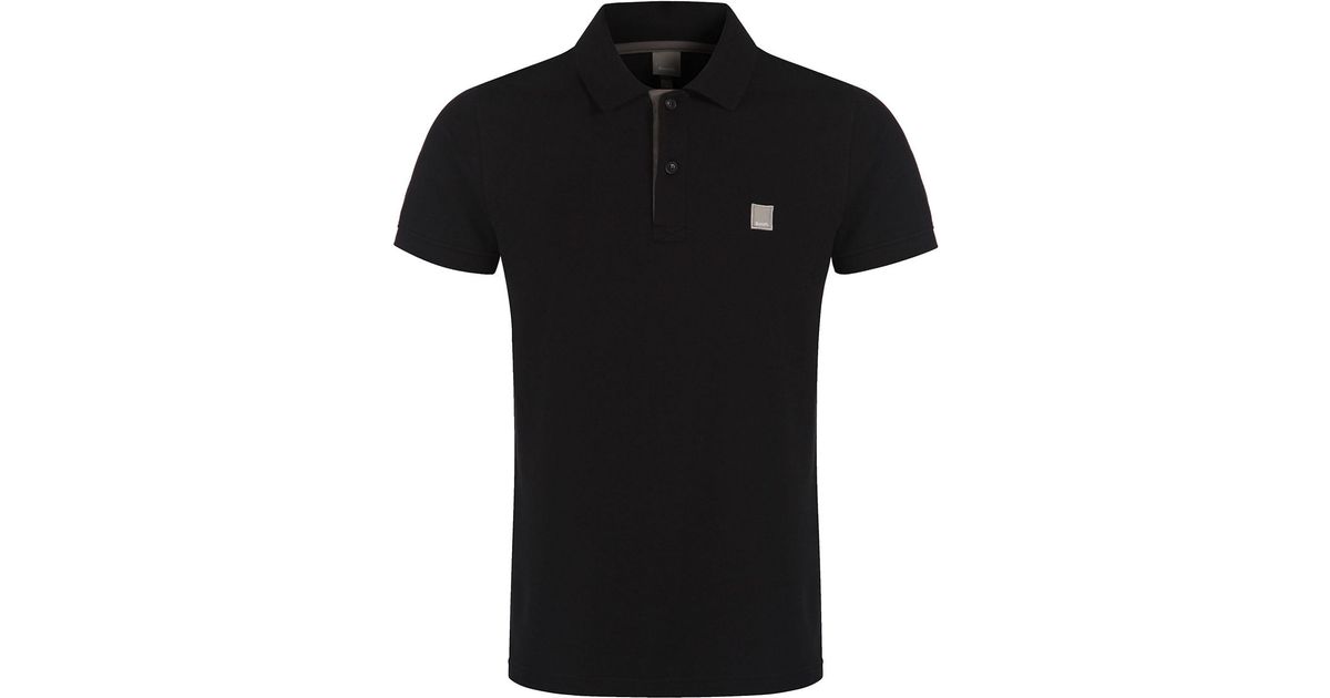 Bench Crystalline B Polo Shirt In Black For Men Lyst