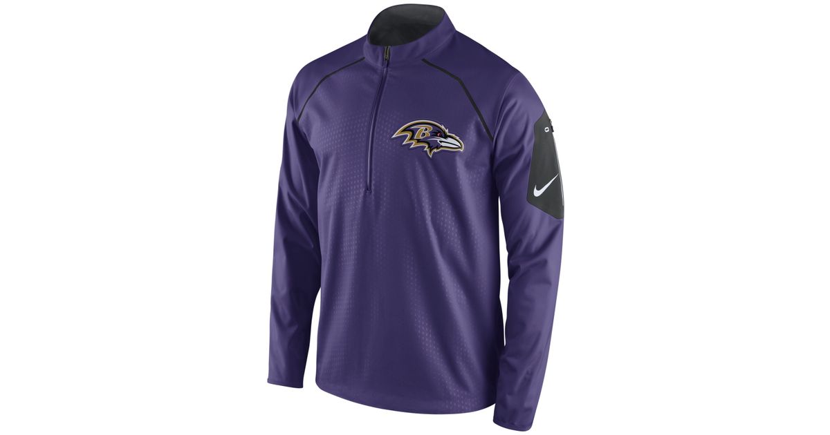 Nike Synthetic Men's Baltimore Ravens Alpha Fly Rush Quarter-zip Jacket ...