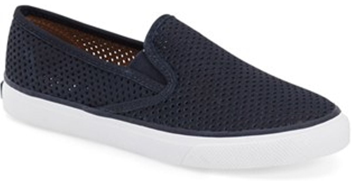 Sperry top-sider 'seaside' Perforated Slip-on Sneaker in Blue | Lyst