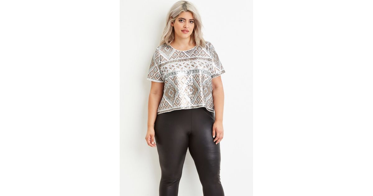 silver sequin top forever 21
