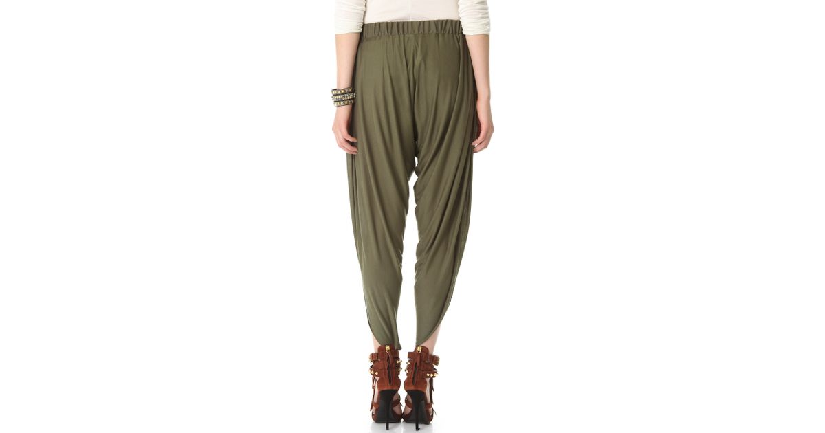 Haute Hippie Draped Jersey Harem Pants Lyst
