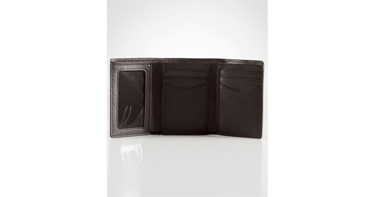 lauren by ralph lauren burnished leather trifold wallet