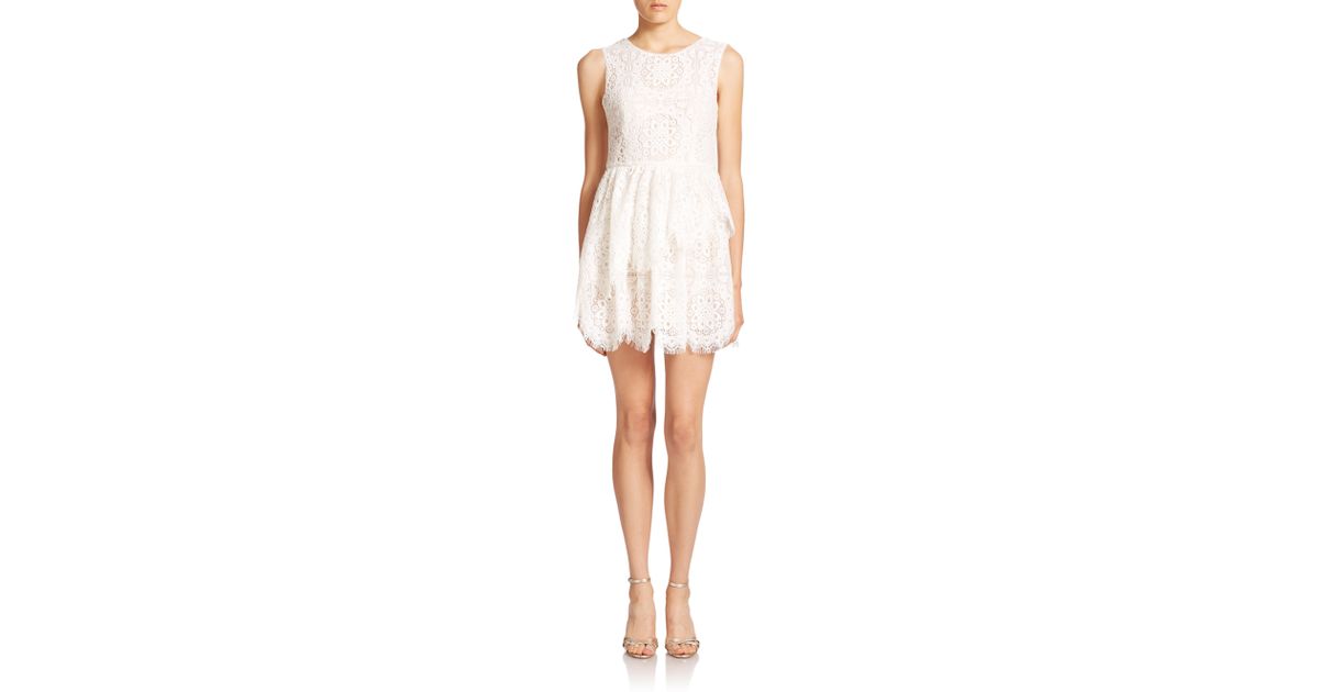 bcbg tiered lace dress