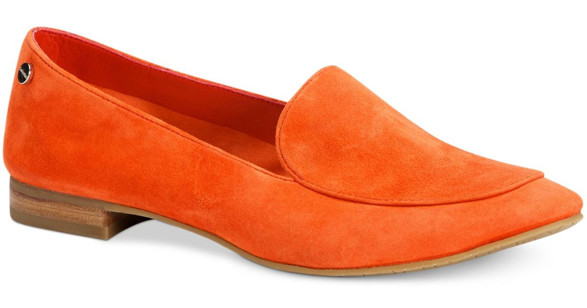 orange loafers womens