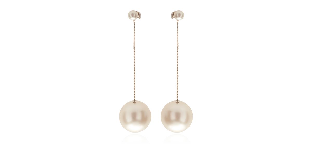 Ferragamo White Ivory Pearl Crystal Earring Lyst