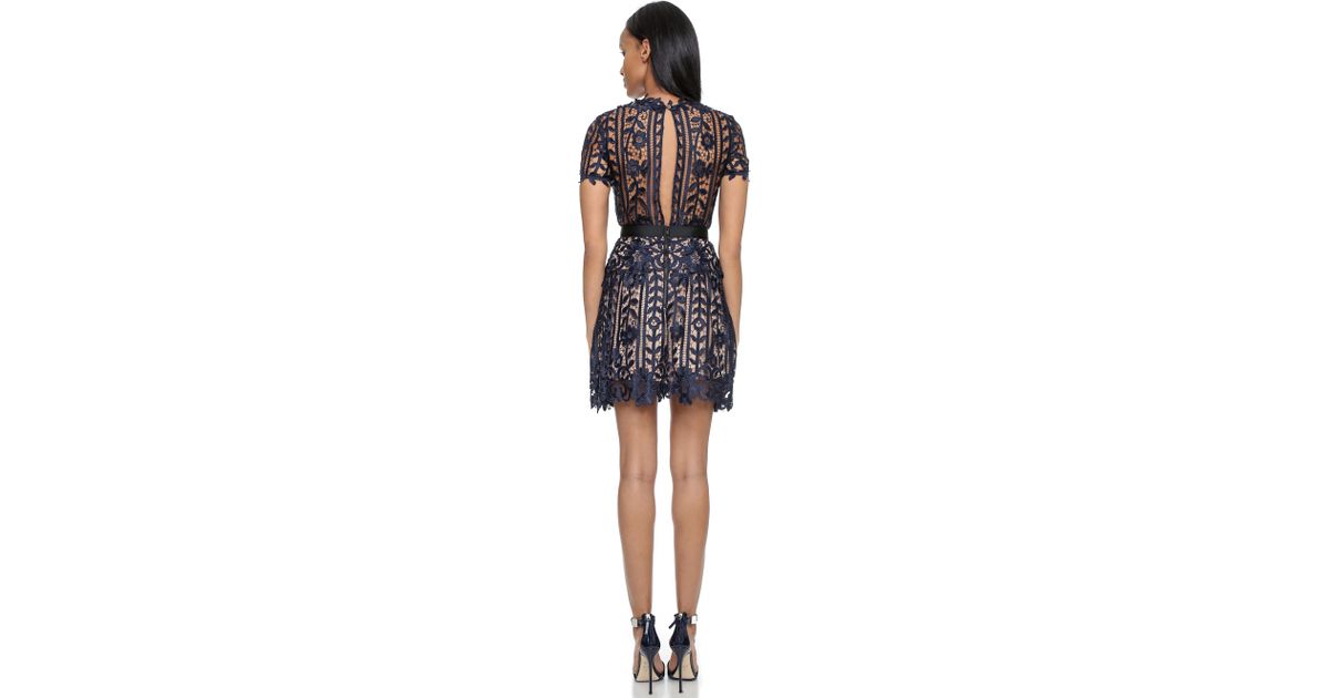 dark blue lace gown