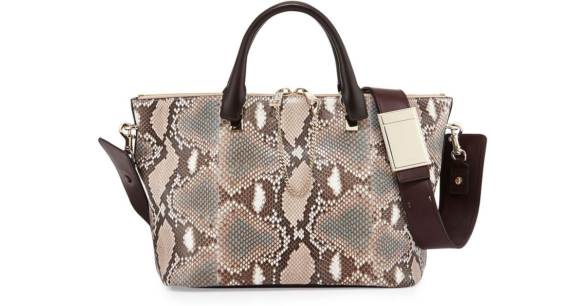 fake chloe bags - Chlo Baylee Medium Python Shoulder Bag in Animal (pink) | Lyst