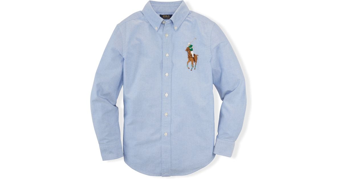 Ralph Lauren Big Pony Cotton Oxford Shirt in Blue for Men - Lyst