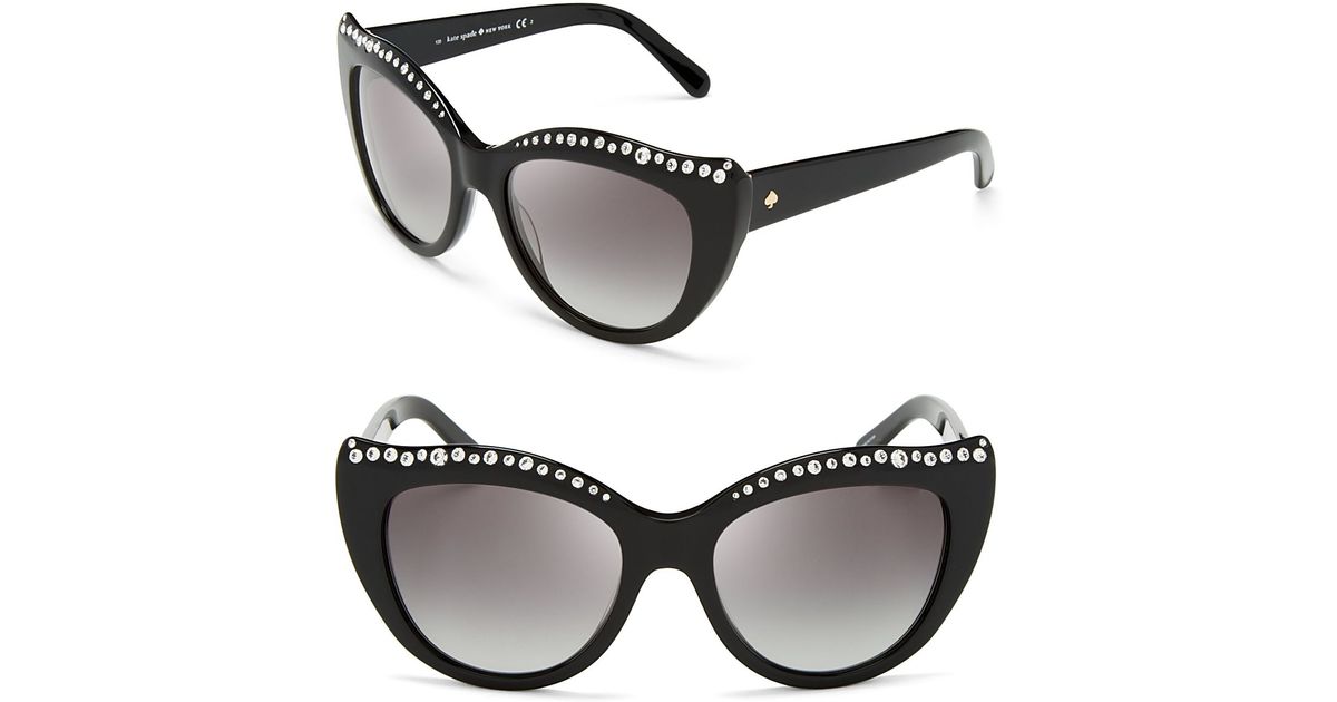 Kate spade Lesia Cat Eye Sunglasses in Black (Black/Gray ...