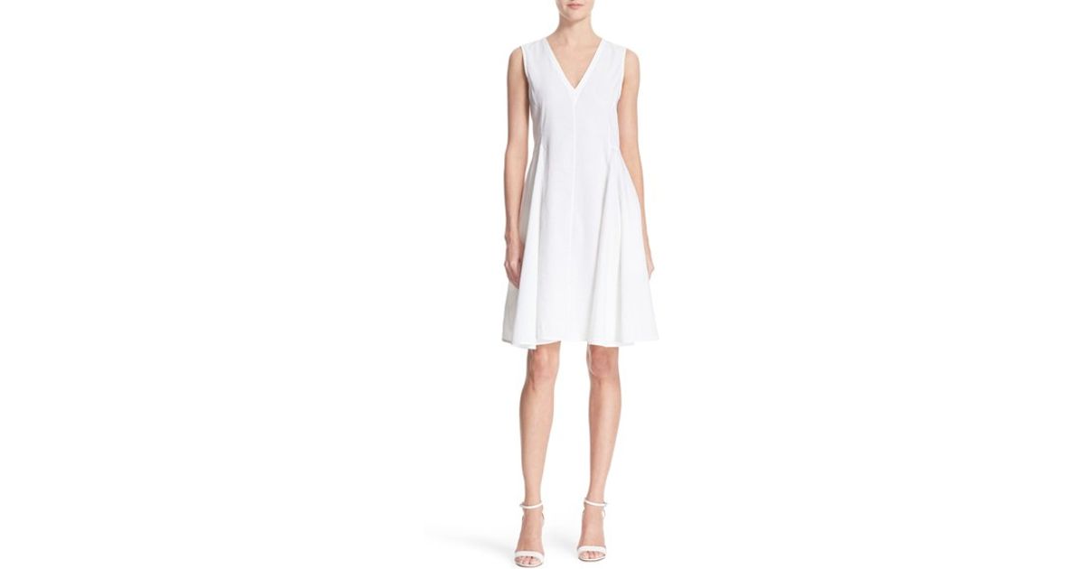 theory white linen dress