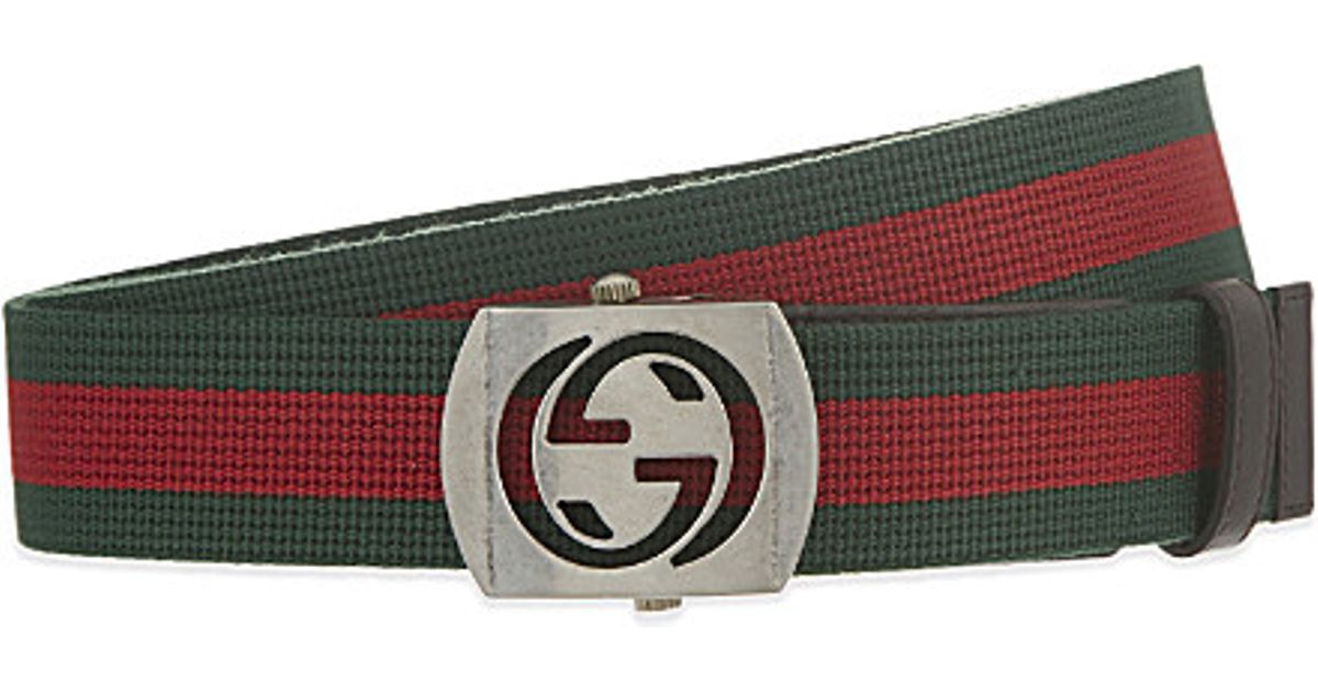 fabric gucci belt