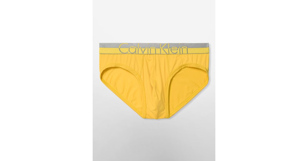 Calvin Klein Underwear Force Micro Hip Brief in Light Yellow