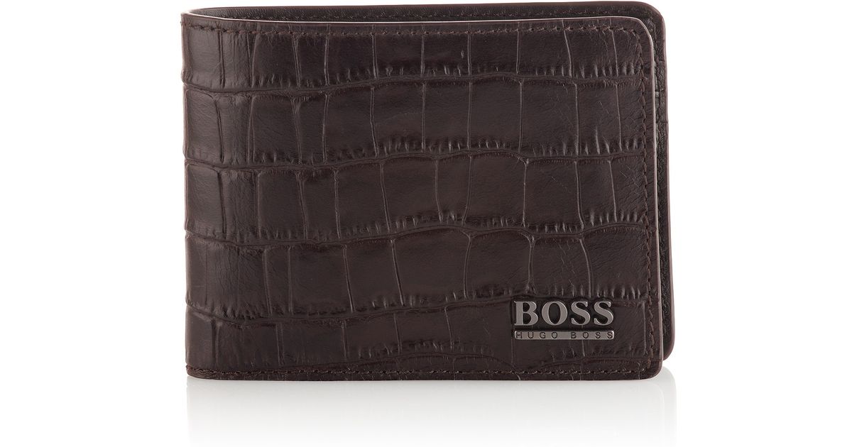 hugo boss brown leather wallet