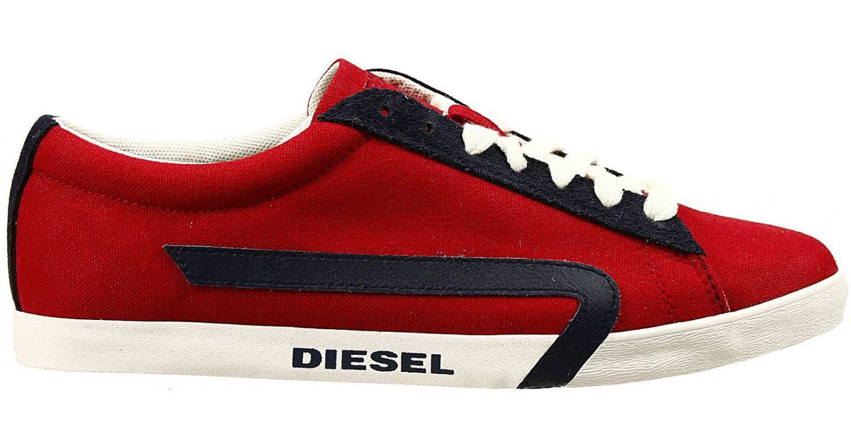 Buy > diesel red sneakers > in stock