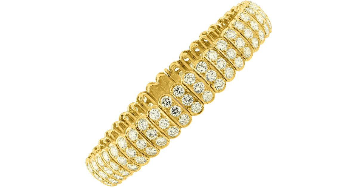 Van Cleef & Arpels 18k Gold Diamond Bracelet in Yellow - Lyst
