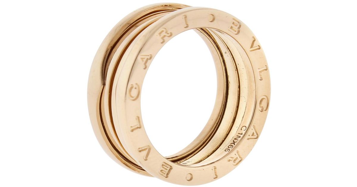 Bvlgari Bulgari B Zero1 Rose Gold Ring In Red Lyst