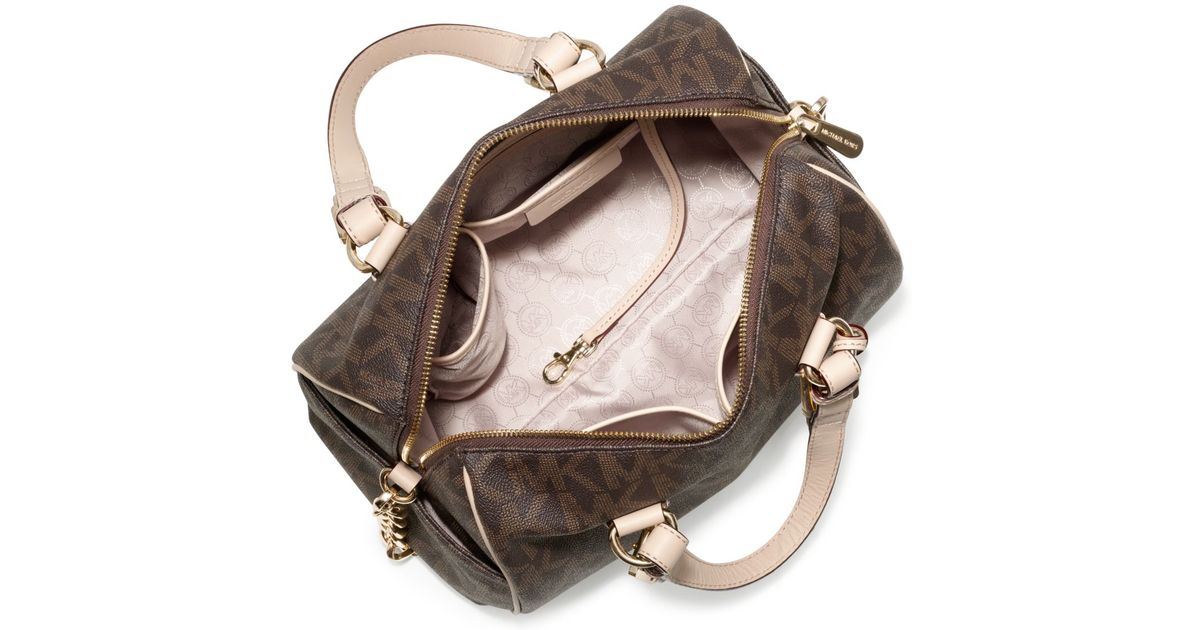 mk grayson satchel brown