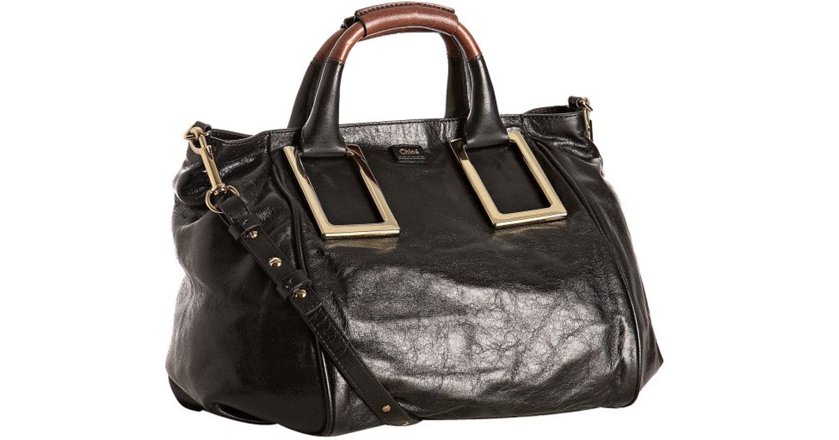 Chlo Black Lambskin Ethel Small Tote in Black | Lyst  