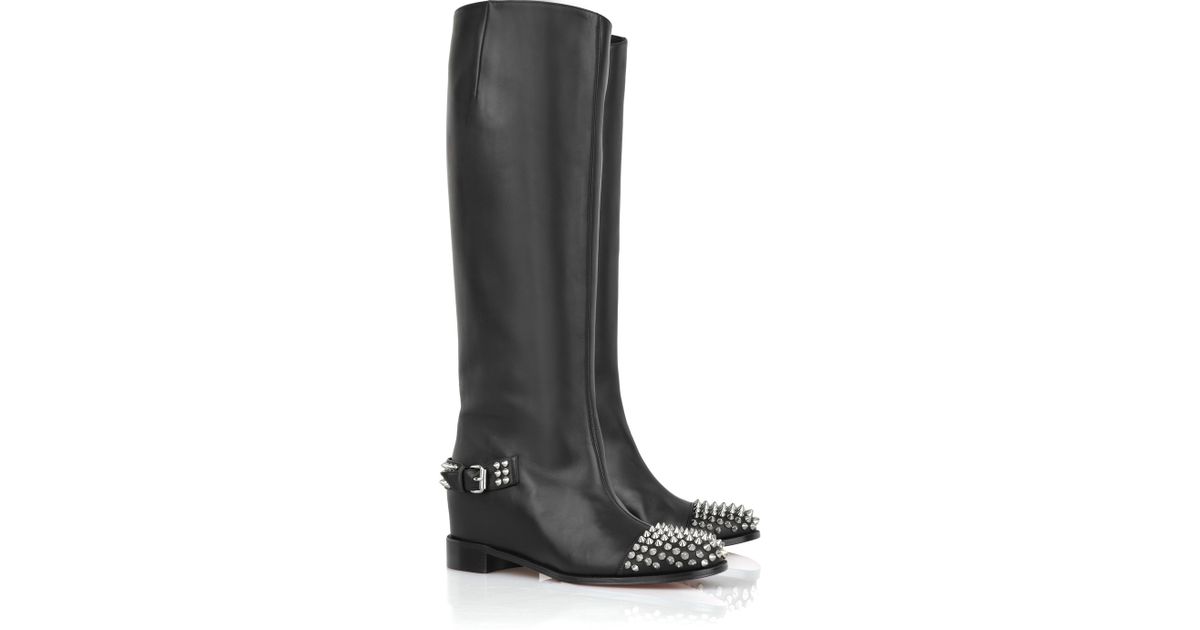 christian louboutin boots studded
