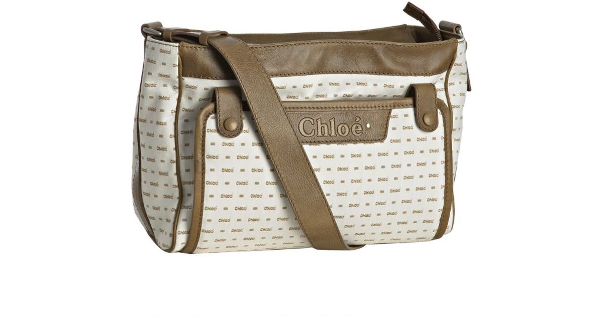 Lyst Chloé Brown Logo Print Canvas Diaper Bag With Changing Pad In Lyst Chloé Brown Logo Print Canvas Diaper Bag With Changing Pad In White