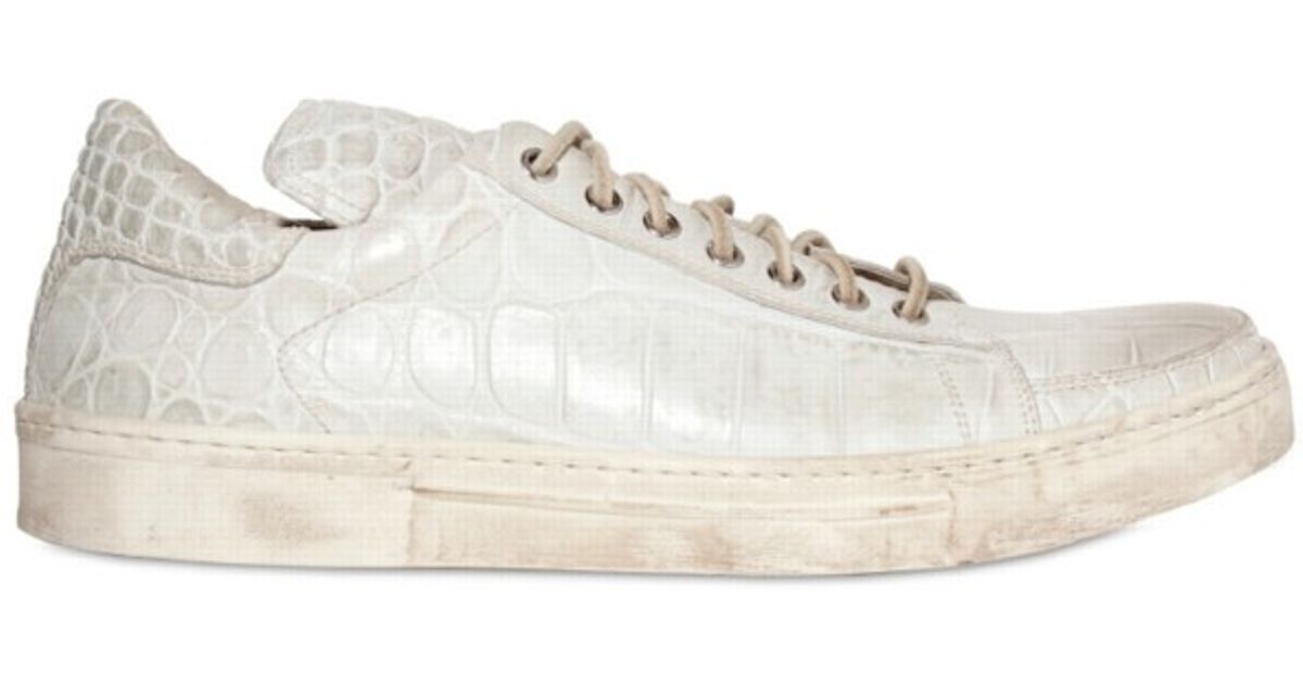 crocodile white sneakers