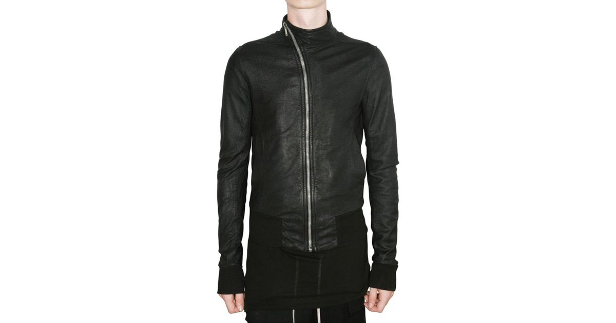 Rick Owens Vegetable Treated Light Lambskin Jacket In Black For Rick Owens Vegetable Treated Light Lambskin Jacket In Black For Men Lyst