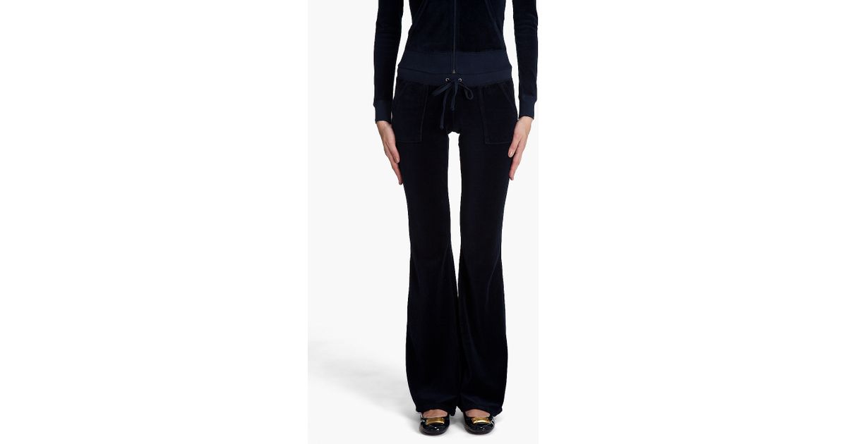 Juicy Couture Flared Leg Snap Pocket Pant in Navy (Blue) | Lyst