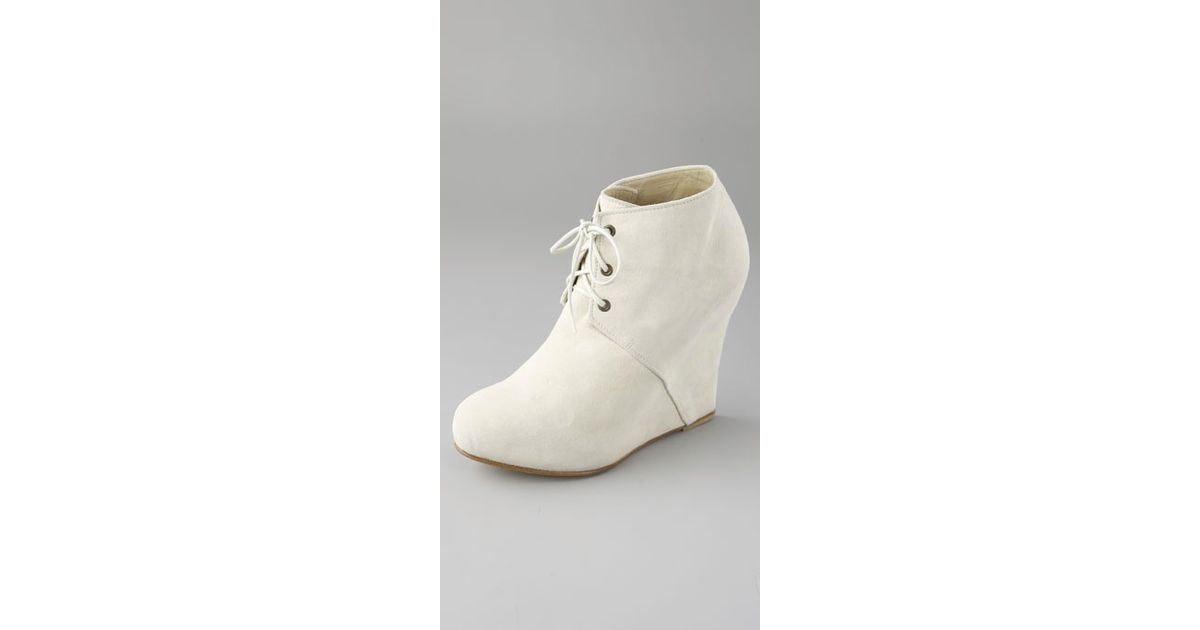 white wedge boots