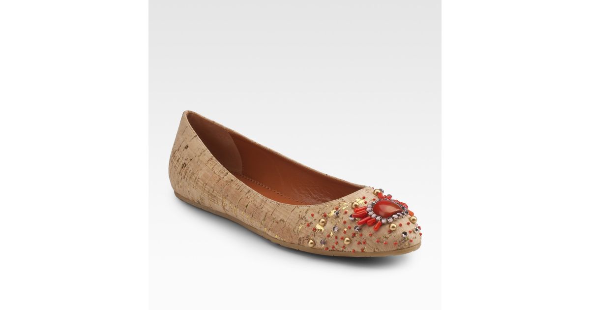 embroidered ballet flats