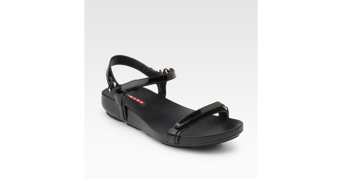 prada black flat sandals