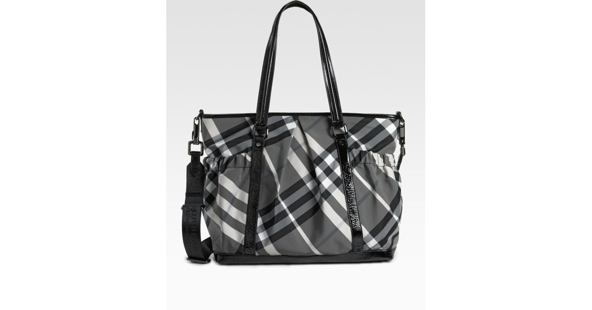burberry leather diaper bag