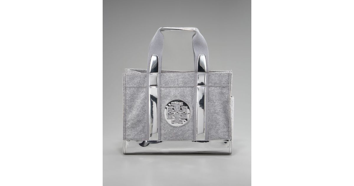 tory burch gray tote