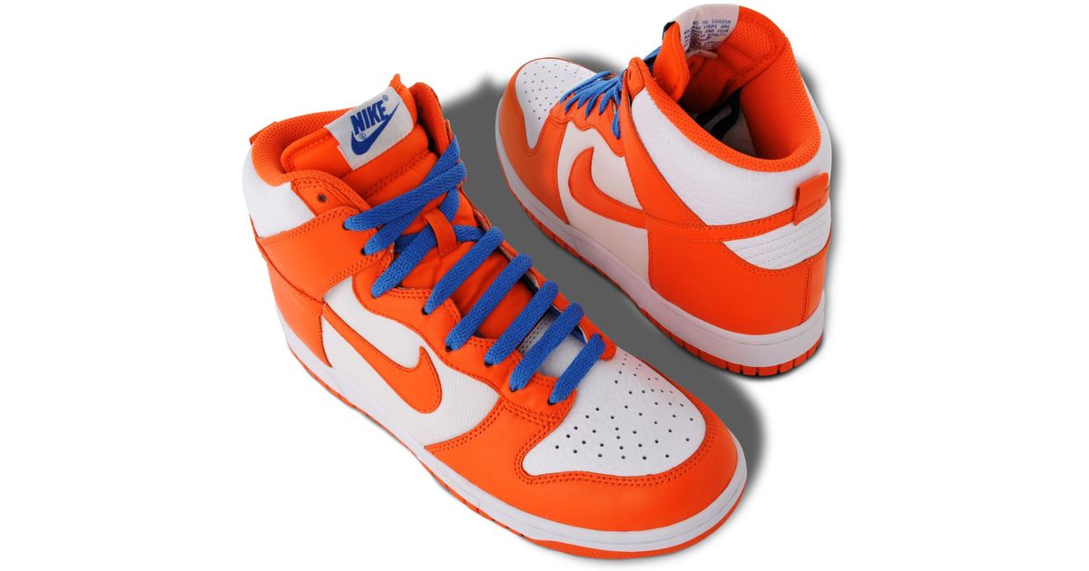 Nike Dunk Retro Hi–top Trainers in Orange for Men | Lyst UK
