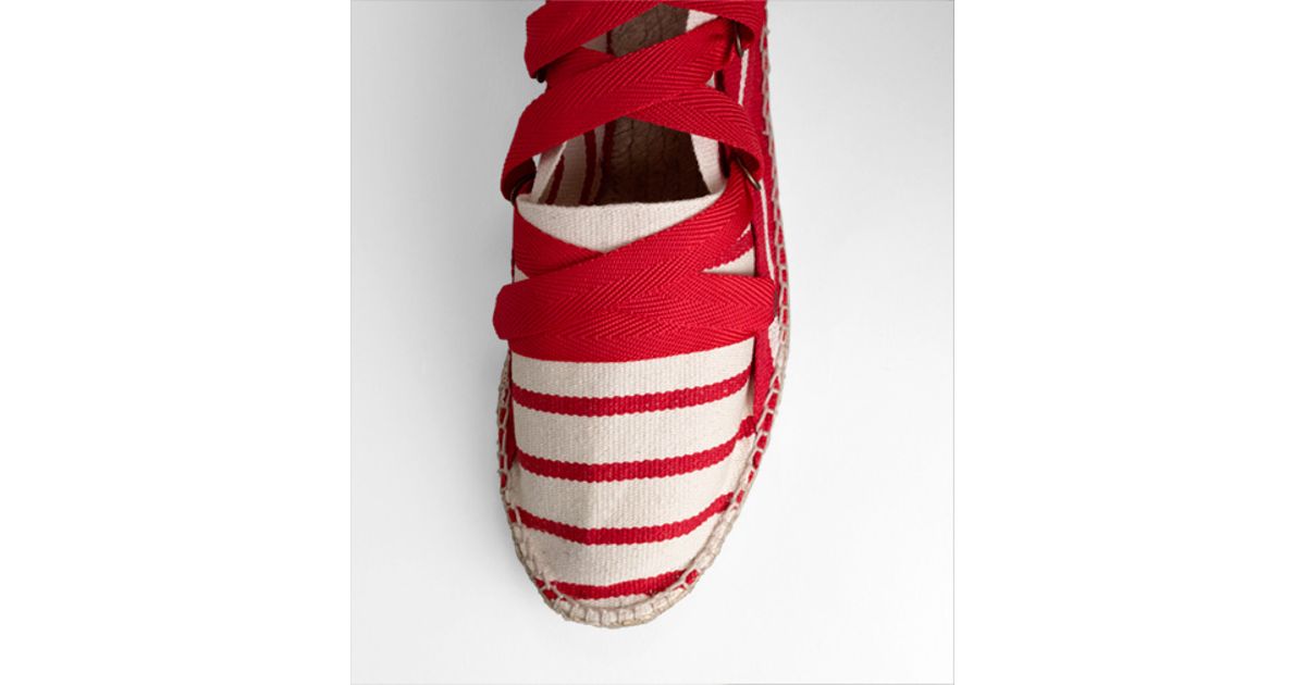 red tie up espadrilles