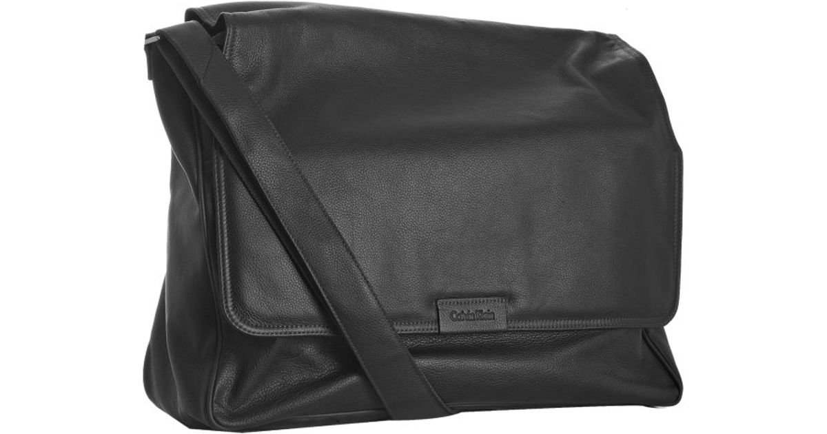 calvin klein black messenger bag