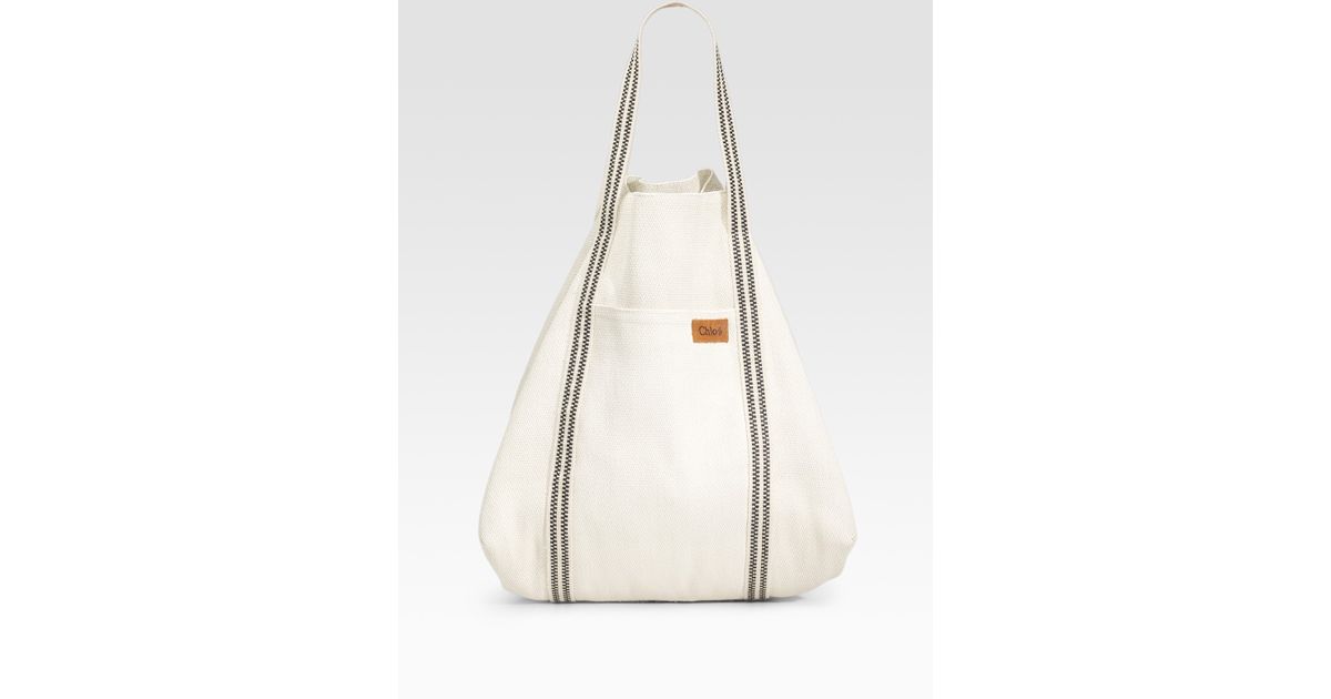 striped beach tote