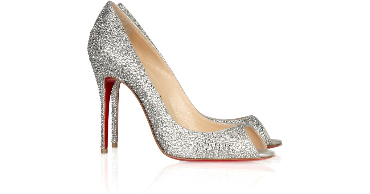 silver louboutin pumps