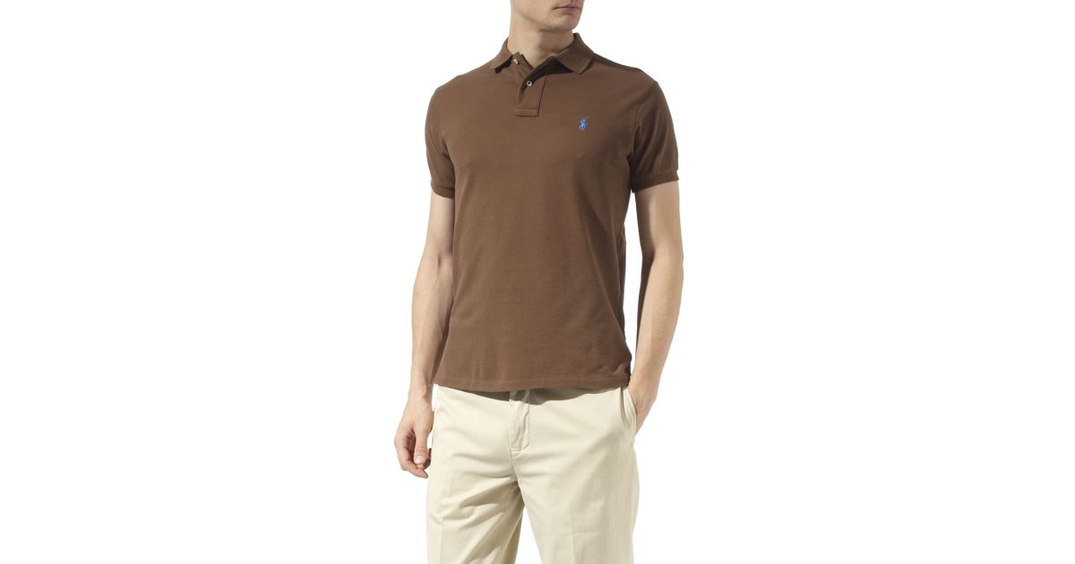 mens brown ralph lauren polo shirt