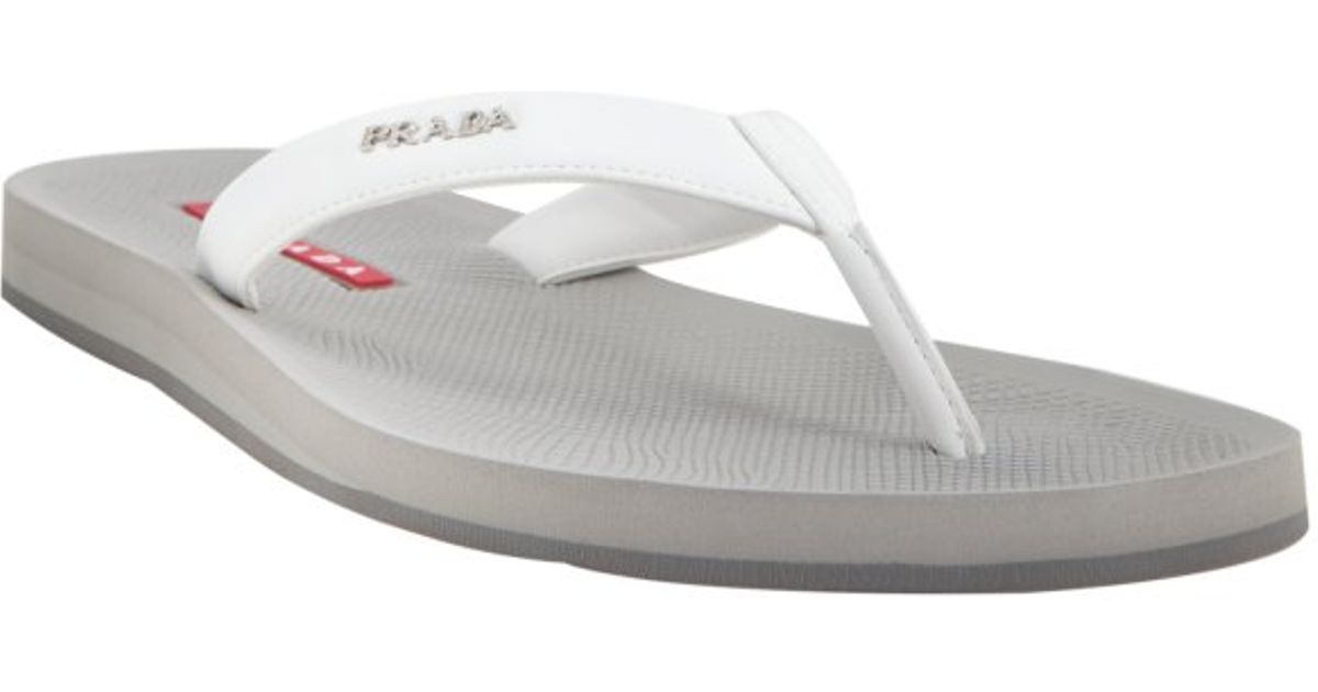 prada leather flip flops