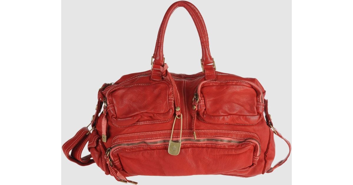 Sissi Rossi Large Leather Bag in Red | Lyst